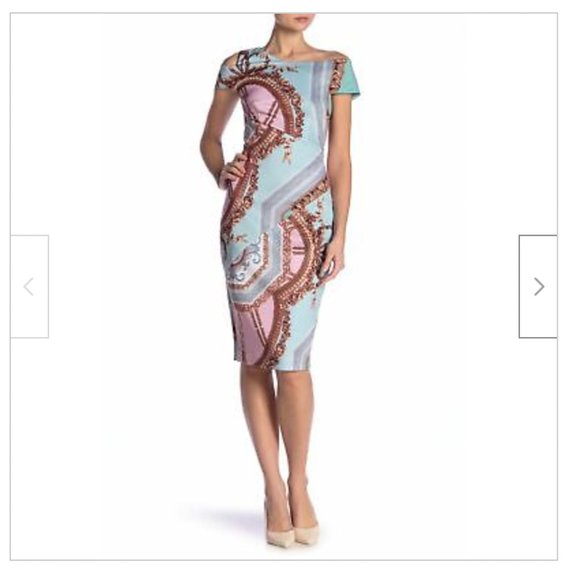 Ted Baker Yanar Versailles Print Bodycon Dress size 1 nwot - Picture 2 of 14